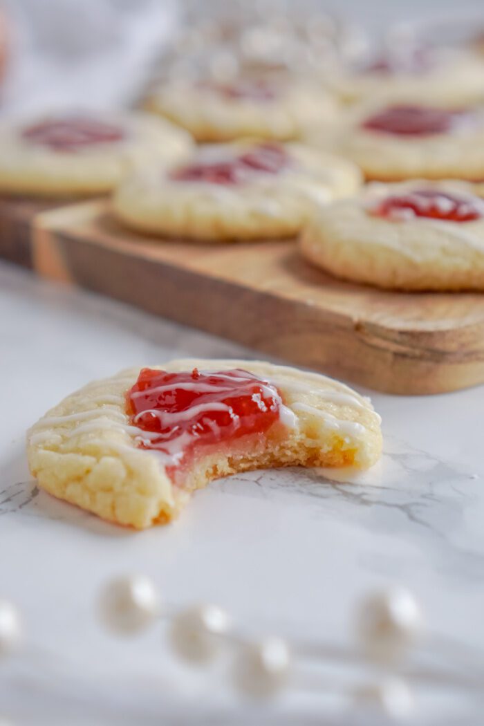 A Bite Taken Out Of Thumbprint Cookie