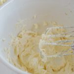 Butter and vanilla creamed together in bowl