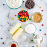 Chocolate Chip M&M Cookie Ingredients