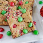 Christmas M&M Cookie Bars!