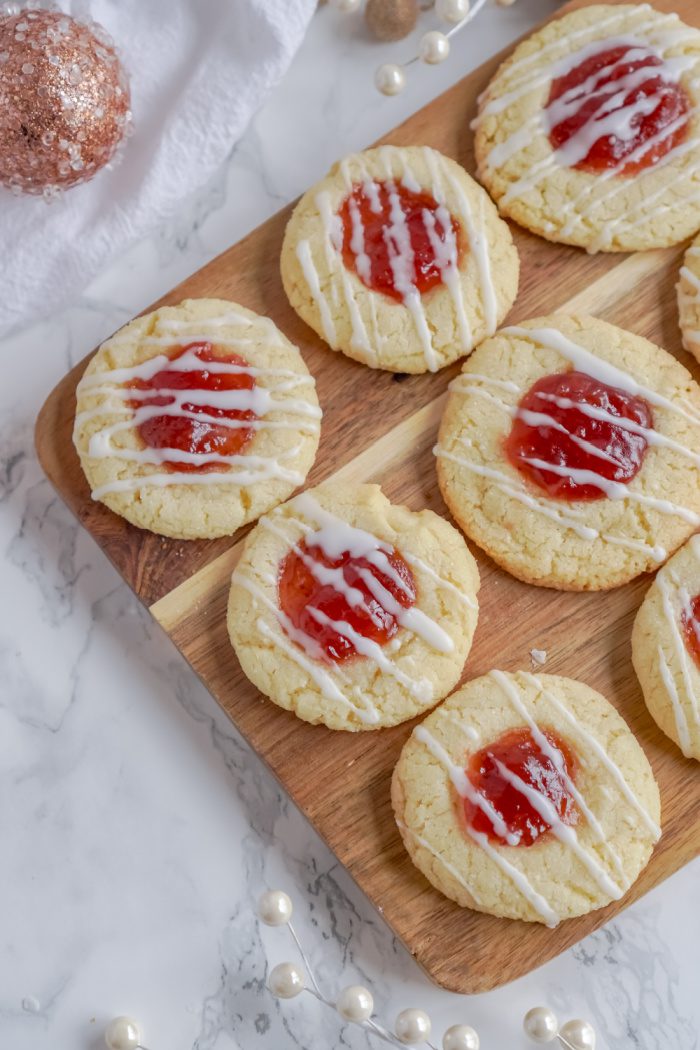 Thumbprint Cookies On a Cutting Board