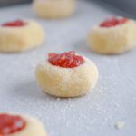 Cookie dough balls filled with jam