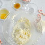 Creamed butter and sugar in a bowl