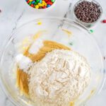 Dry ingredients added to bowl