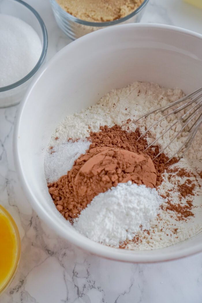 Dry ingredients in mixing bowl