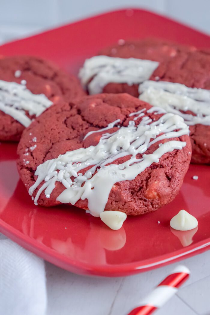 Red Velvet Cookies on Plate