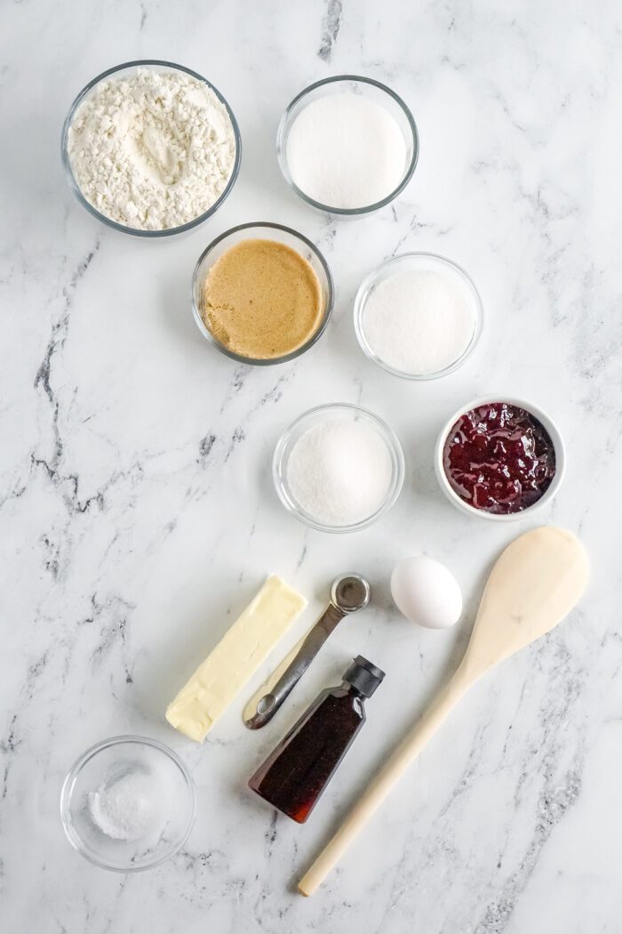 Raspberry Thumbprint Cookie Ingredients
