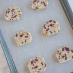 Unbaked cookies on baking sheet