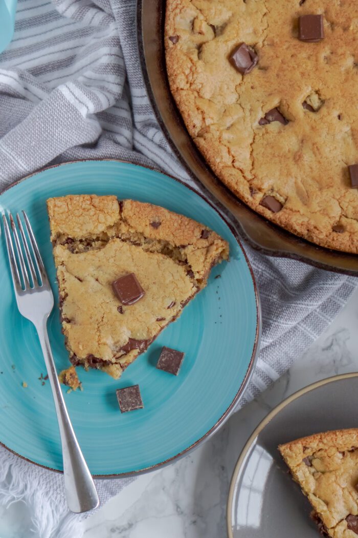 Above View Of of Slice of Chocolate Chip on a Plate