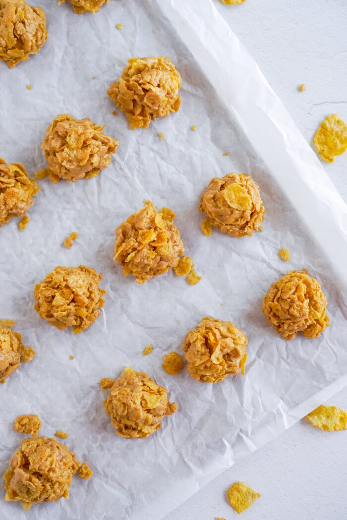 Cornflake Cookies on Baking Tray