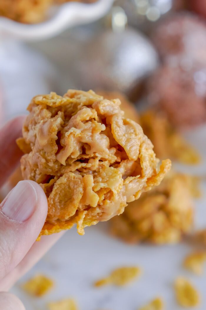 Someone Holding a Cornflake Cookie