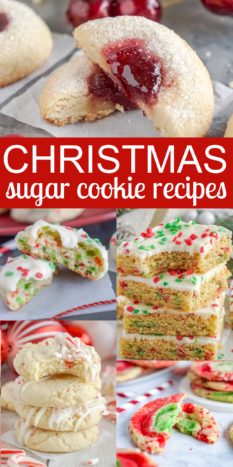 A collage of images of Christmas sugar cookies.