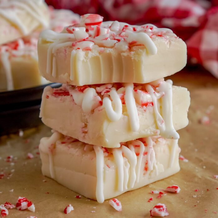 3 Stacked Peppermint Fudge Squares