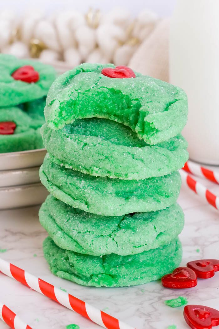 Stack-of-Grinch-Sugar-Cookies