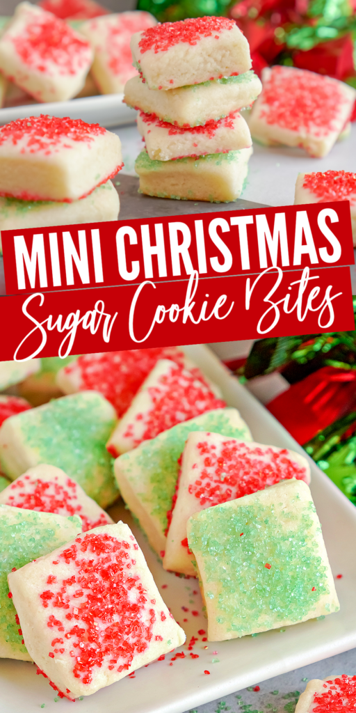 Mini Christmas Sugar Cookie Bites! - LemonPeony