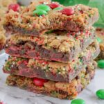 M&M Cookie Bars for Christmas