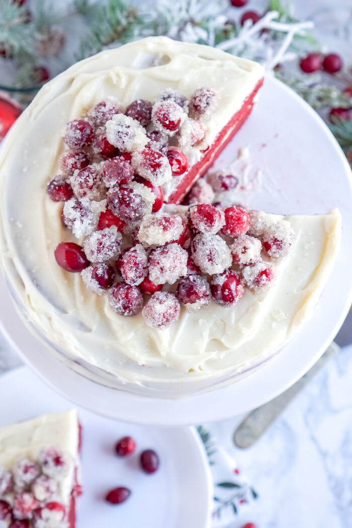 Above view of a Red Velvet Cake