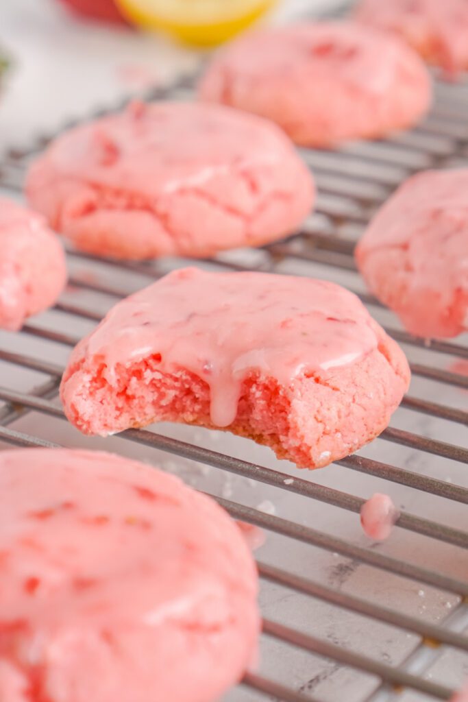 Strawberry Cake Mix Cookies with Strawberry Lemon Glaze! LemonPeony