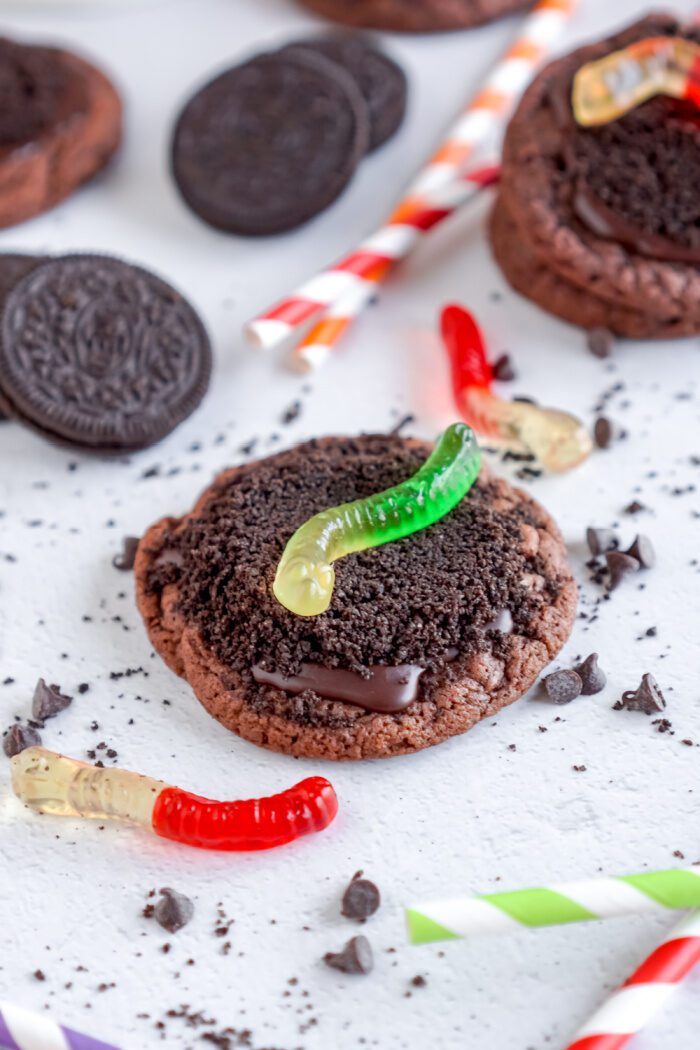 An Oreo Dirt Pudding Chocolate Cookie