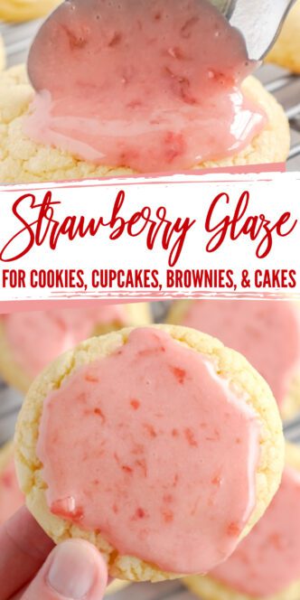 Homemade strawberry glaze for cookies and cakes.