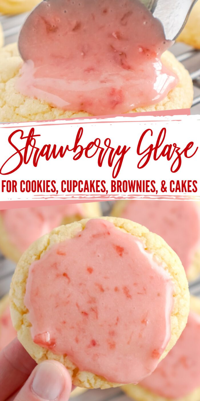 Homemade strawberry glaze for cookies and cakes.