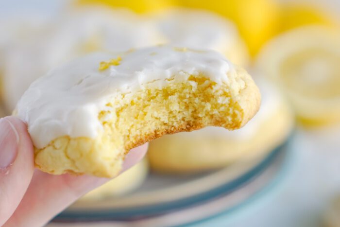 Someone holding a Lemon Cake Mix Cookie