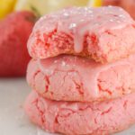 Strawberry Cake Mix Cookies Recipe with Strawberry Lemon Glaze