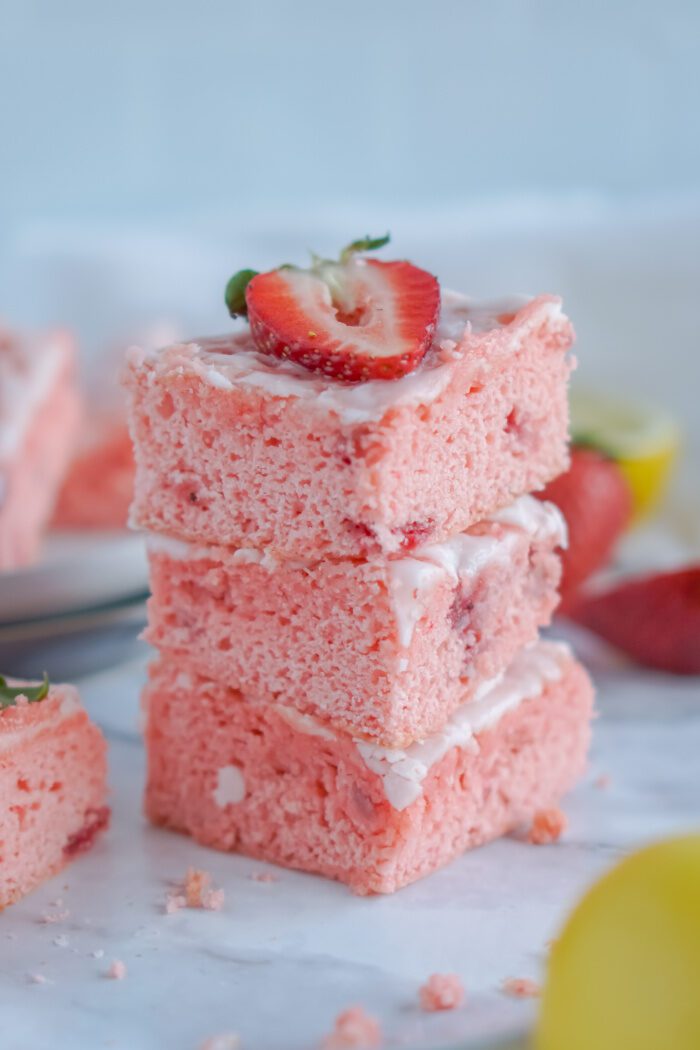 Stack of 3 Strawberry Lemon Brownies