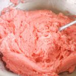 Strawberry cookie dough in a bowl