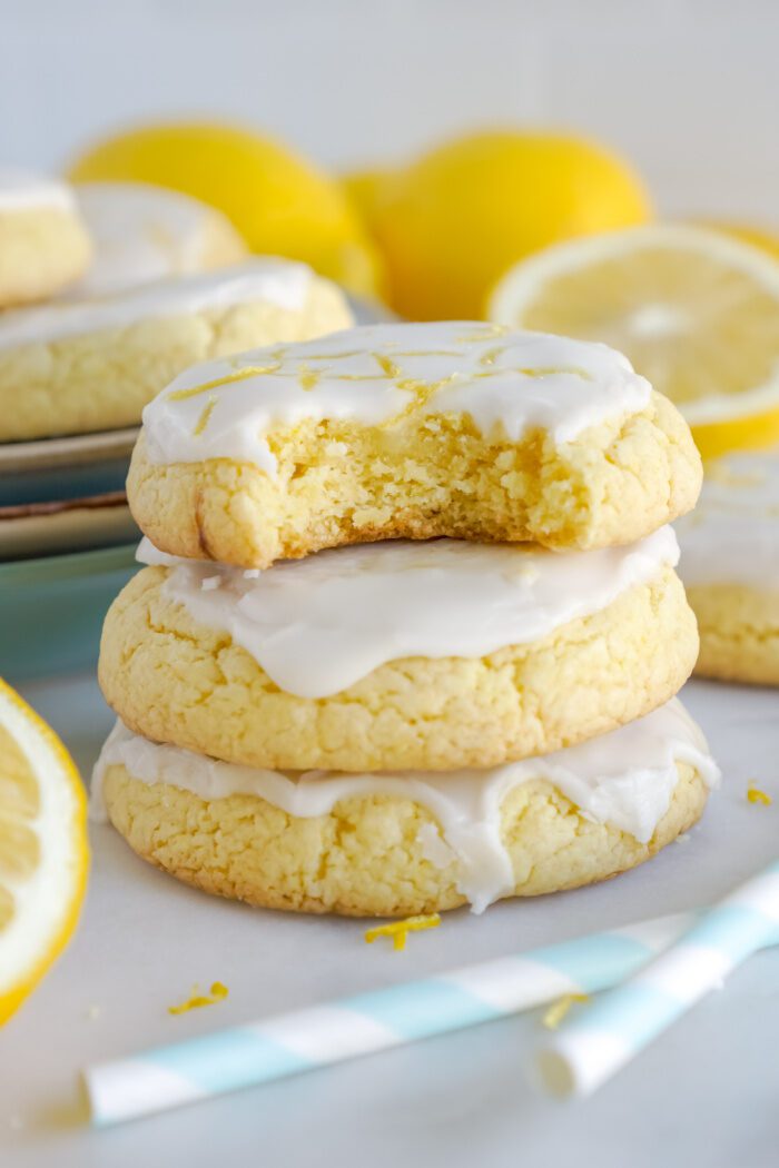 Stack of 3 Lemon Cake Mix Cookies