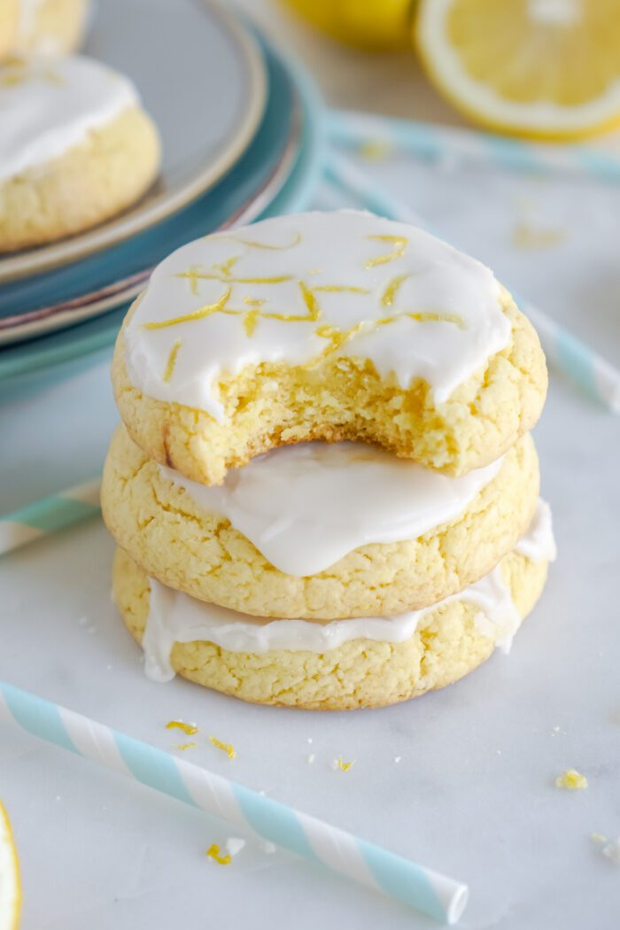 Stack of 3 Lemon Cake Mix Cookies