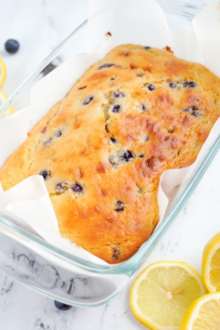 Baked lemon blueberry loaf