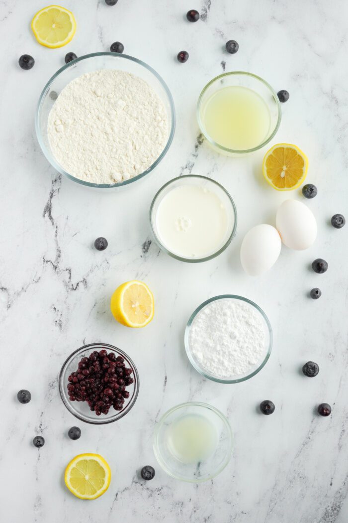 Lemon Blueberry Bread Ingredients