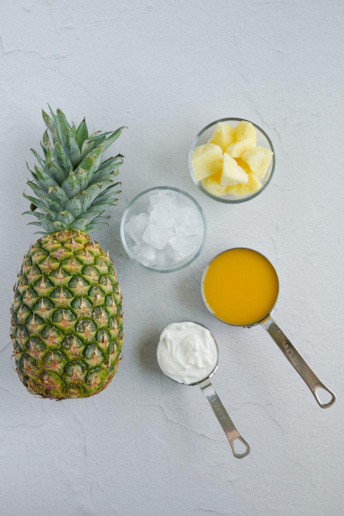 Pineapple Smoothie with Yogurt Ingredients