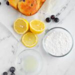 Powdered sugar and lemon juice in bowls