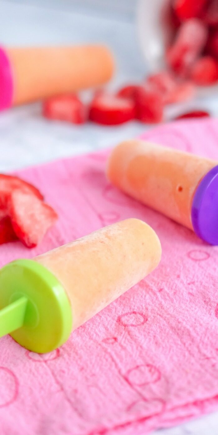 Two Strawberry Mango Popsicles