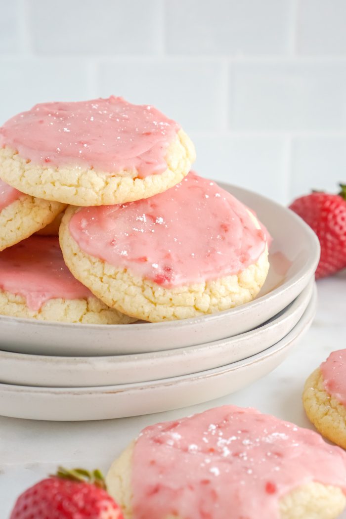 Plate of Strawberry Sugar Cookies
