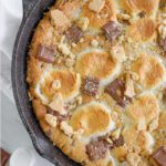 Baked S’mores Chocolate Chip Skillet Cookie