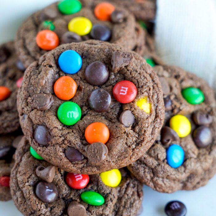 Chocolate Cookie with M&Ms