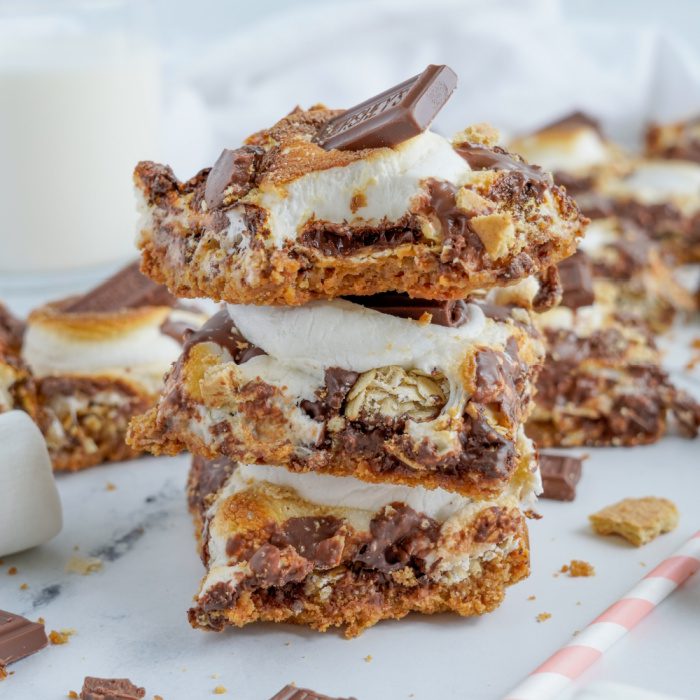 Stack of 3 S'mores Magic Bars