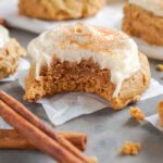 Pumpkin Cake Mix Cookies with Cinnamon Cream Cheese Frosting