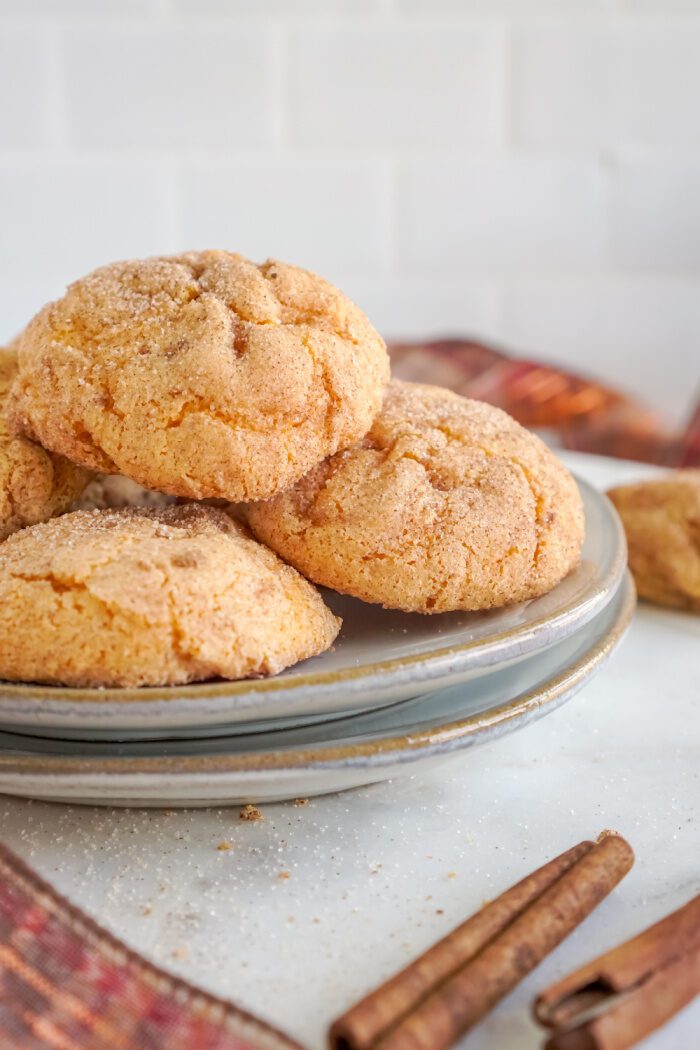 Plate of Pumpkin Snickerdoodle cookies