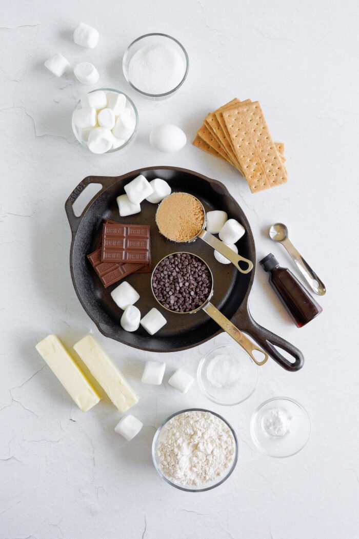 S'mores Chocolate Chip Skillet Cookie Recipe Ingredients