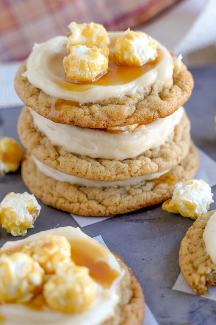 Three Caramel Cookies in a stack