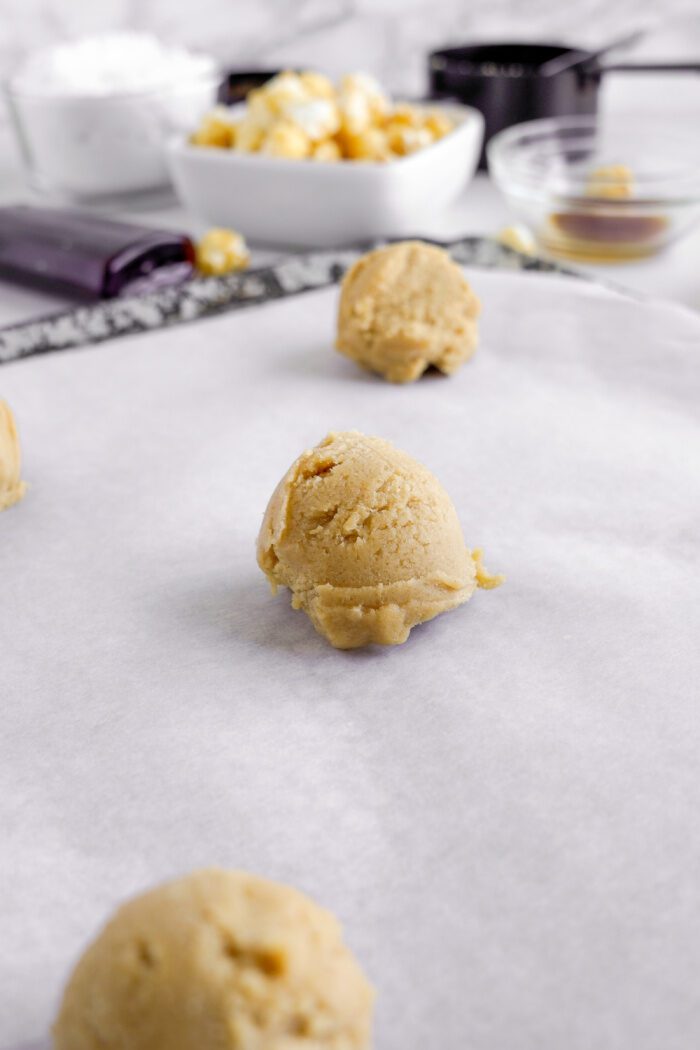 Caramel Popcorn Cookie dough balls