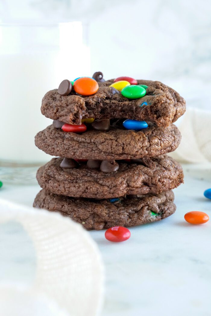 Stack of 4 M&M Cookies