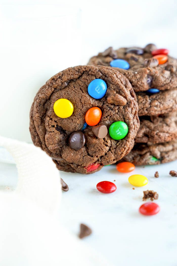 Best Easy Double Chocolate M&M Cookies