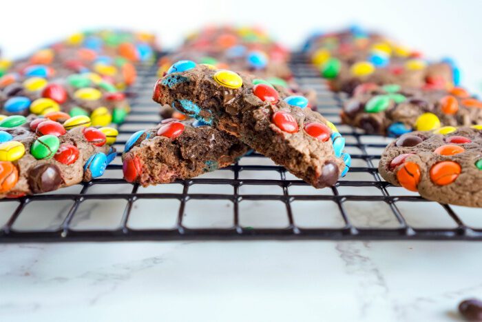 Cooled M&M Brownie Mix Cookies