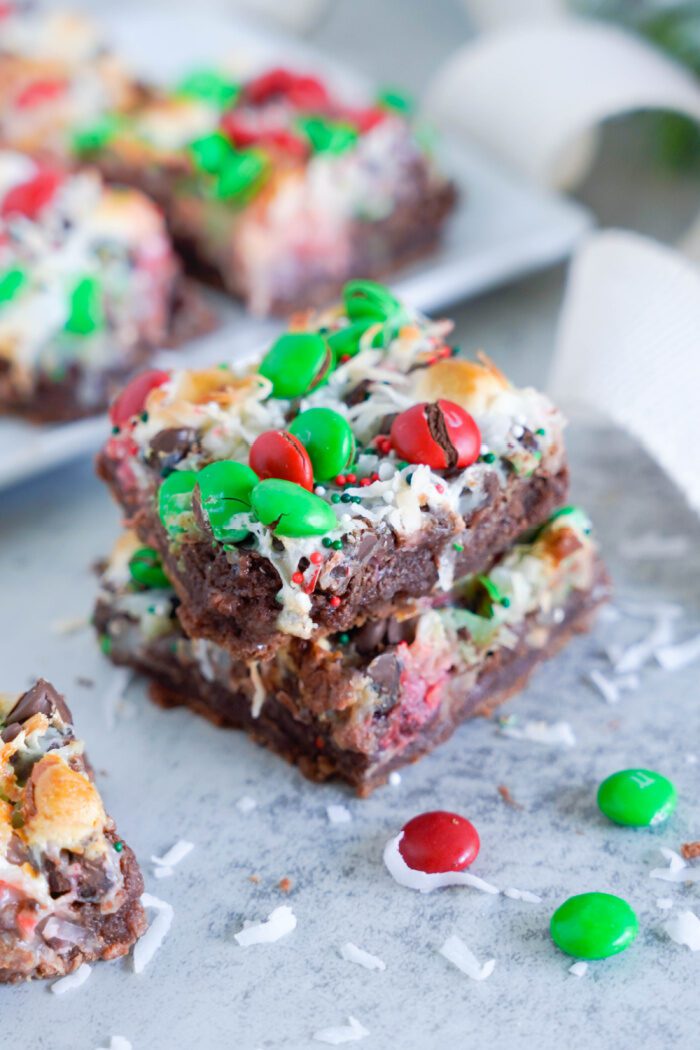 Stack of two Brownie Magic Bars