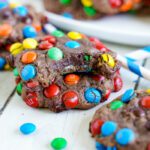 Soft M&M Brownie Mix Cookies